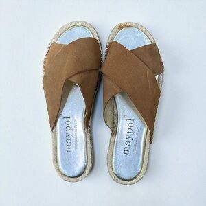 Anthropologie Maypol Leather Espadrille Slide Sandal EU Size 36